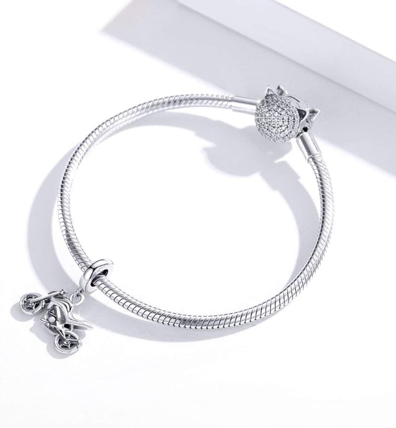 BABAMIA Store Rose Charm Heart Charms for Bracelets 925 Sterling Silver Bead Charm Fits Bracelets and Necklaces Paved with Cubic Zirconia Animal Skull Charm Dainty Halloween Charms Jewelry for Women Girls - Image 4